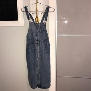 Jean button dress - overalls
